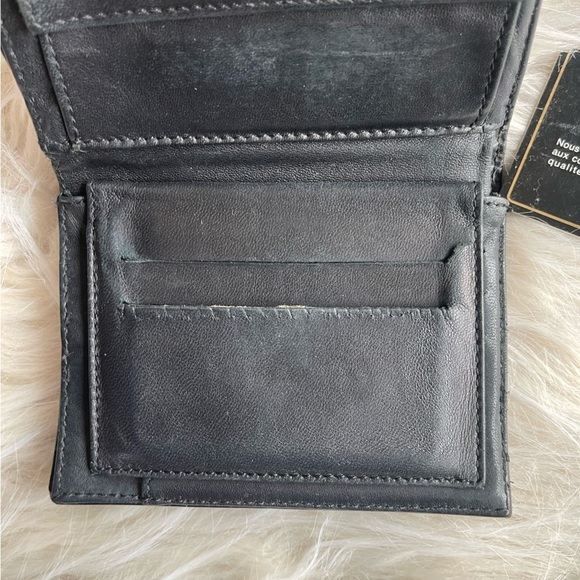 Chanel Leather Chocolate Bar Quilted Tri-Fold Wallet Black - Picture 8 of 12